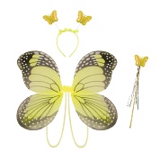 Набор (ободок, крылья, волшебная палочка), Данаида Монарх, Желтый, 47*38 см, 1 шт. 