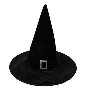 Шляпа Ведьмы, с лентой, Черный, 1 шт.