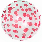 Шар (18''/46 см) Сфера 3D, Deco Bubble, Розовое конфетти, Прозрачный, Кристалл, 1 шт.