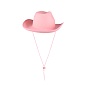 Шляпа Ковбой (мини), со шнурком для затягивания, Розовый, 1 шт. 