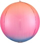 Шар (20''/51 см) Сфера 3D, Розовый/Оранжевый/Сиреневый, Градиент, 1 шт.