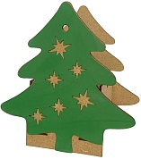 Декоративный ящик Елочка со звездами, Зеленый, 19*17*7 см, 1 шт. 