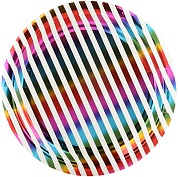 Тарелки (7''/18 см) Радужные полосы, Голография, 6 шт.