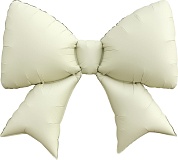 Шар (39''/99 см) Фигура, Бант, Кремовый, Сатин, 1 шт.