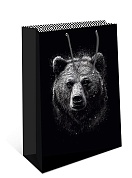 Пакет подарочный, Медведь, Черный, 14,5*11,5*6,5 см, 1 шт.