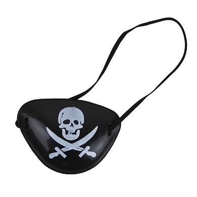 Пиратская повязка, с черепом, Черный, 1 шт.