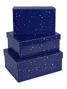 Набор коробок Звездная ночь, Темно-синий, 23*16*9 см, 3 шт. 