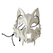 Карнавальная маска, Череп волка, Белый, 17*22 см, 1 шт. 