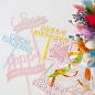 Топпер Happy Birthday (лента), Розовый, 12*15 см, 1 шт.