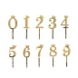 Топпер, Цифра, 8, с короной, Золото, Металлик, 7*18 см, 1 шт.