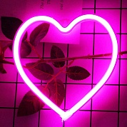 Световая фигура Сердце, Розовый, 21*20 см. 1 шт.