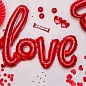 Шар (22''/56 см) Фигура, Надпись "Love", Красный, 1 шт. 