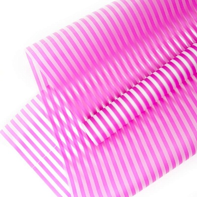 Упаковочная пленка матовая (0,6*10,3 м) Полосы Люкс, Ярко-розовый, 1 шт.