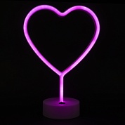 Световая фигура Сердце, на подставке, 20*10*29 см. Розовый, 1 шт.