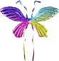 Шар (37''/94 см) Фигура 3D, Бабочка, Карнавальные крылья, Радужный, Градиент, 1 шт. 