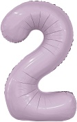 Шар (40''/102 см) Цифра, 2 Slim, Орхидея, 1 шт. в упак. 