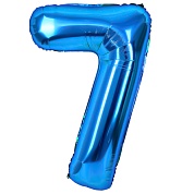 Шар (40''/102 см) Цифра, 7, Синий, 1 шт. в уп.