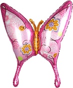 Шар (38''/97 см) Фигура, Экзотическая бабочка, Розовый, 1 шт.