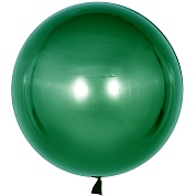 Шар с клапаном (18''/46 см) Сфера 3D, Deco Bubble, Зеленый, Хром, 1 шт.