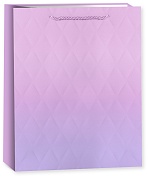 Пакет подарочный, Нежные ромбы, Дизайн №3, Градиент, 23*18*10 см, 1 шт.