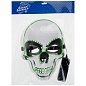 Карнавальная маска, Светодиодный череп, Зеленый, 16*23 см, 1 шт. 