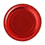 Тарелки (9''/23 см) Красный, Металлик, 6 шт.