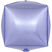 Шар 3D (24''/61 см) Куб, Сиреневый, 1 шт.
