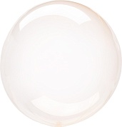 Шар (18''/46 см) Сфера 3D, Deco Bubble, Оранжевый, Кристалл, 1 шт.