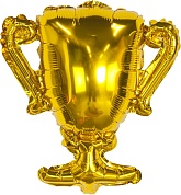 Шар с клапаном (17''/43 см) Мини-фигура, Кубок Чемпиона, Золото, 1 шт.