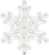 Шар (38''/97 см) Фигура, Снежинка, Прозрачный, 1 шт.