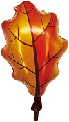 Шар с клапаном (12''/30 см) Мини-фигура, Дубовый лист, Оранжевый, 1 шт.