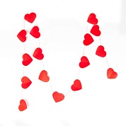 Гирлянда-подвеска Сердце, Мини, Красный, 200 см, 5 см*18 шт, 1 упак.