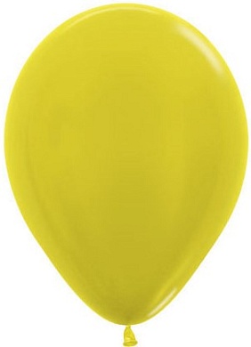 Шар (12''/30 см) Желтый (520), металлик, 50 шт.