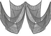 Декор.украшение, Истлевшая ткань - марля для Хэллоуина, Серый, 215*152 см, 1 шт.