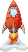 Шар 3D (50''/127 см) Фигура на подставке, Ракета, 1 шт. в уп. 
