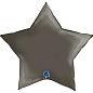 Шар (36''/91 см) Звезда, Черная платина, Голография, 1 шт. 
