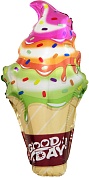 Шар с клапаном (16''/41 см) Мини-фигура, Мороженое, Яркие краски, 1 шт. 