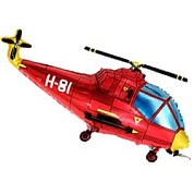 Шар (38''/97 см) Фигура, Вертолет, Красный, 1 шт.