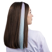 Цветная прядь для волос, Флуоресцентная двухцветная, 5 гр., Сиреневый/Голубой, 50*3,2 см, 1 шт. 