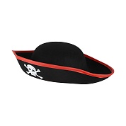 Шляпа, Веселый Пират, фетр, макси, Черный/Красный, 1 шт. 