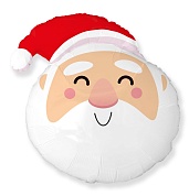 Шар (10''/25 см) Мини-фигура, Голова, Добрый Дед Мороз, 1 шт.