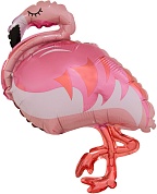 Шар с клапаном (17''/43 см) Мини-фигура, Фламинго, Розовый, 1 шт. 