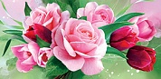 Конверты для денег, Розы и тюльпаны, 8,5*17,2 см, 10 шт.