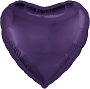Набор шаров с клапаном (9''/23 см) Мини-сердце, Темно-фиолетовый, 5 шт. в уп.