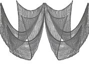Декор.украшение, Истлевшая ткань - сетка для Хэллоуина, Серый, 200*400 см, 1 шт.