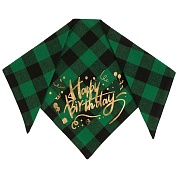 Праздничная бандана для питомца, Happy Birthday, Зеленый, 65*45*45 см, 1 шт. 