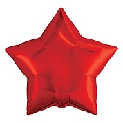 Шар (19''/48 см) Звезда, Красный, 1 шт.