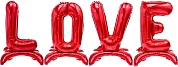 Набор шаров-букв (32''/81 см) LOVE, на подставке, Красный, 1 упак. в упак.