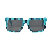 Карнавальные очки, Пиксели, Голубой, 14,4*5 см, 1 шт. 