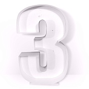 Каркас для аэромозаики Цифра 3, Белый, 120 см, 1 шт.